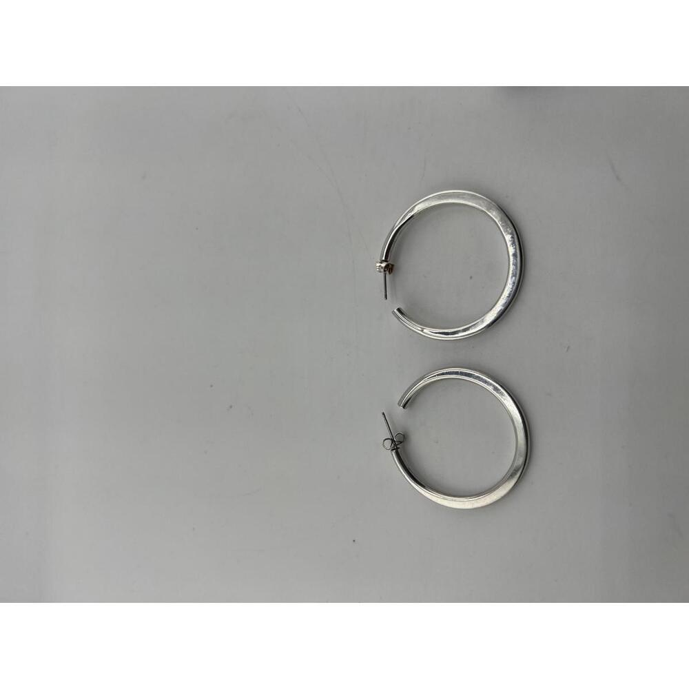 AJJ‎ Sterling Silver 925 Hoop Earrings Medium Size Lightweight Elegant